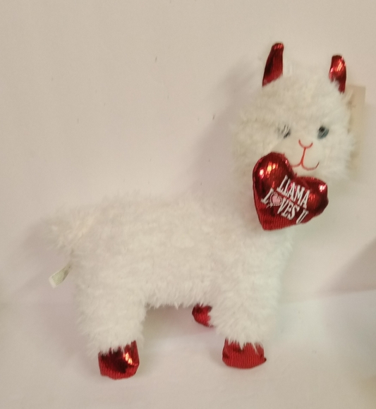 🥰 White Valentine Llama U R A Llama Fun Stuff Plush Animal 💕 NWT - Picture 1 of 4